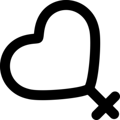 Female Love Gender Sign Outline Icon Svg Set, Free Vectors File